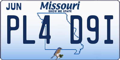 MO license plate PL4D9I