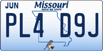 MO license plate PL4D9J