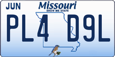 MO license plate PL4D9L