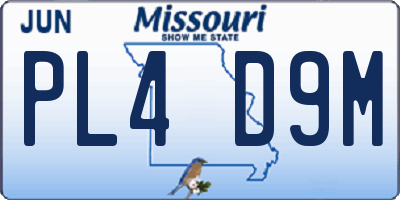 MO license plate PL4D9M