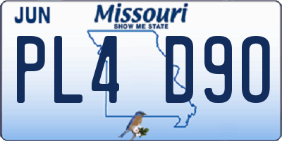MO license plate PL4D9O