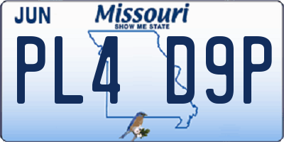 MO license plate PL4D9P