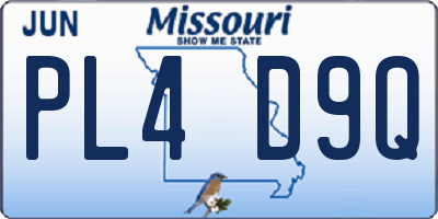 MO license plate PL4D9Q