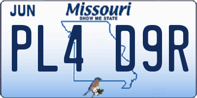 MO license plate PL4D9R