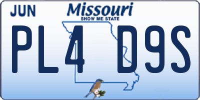 MO license plate PL4D9S
