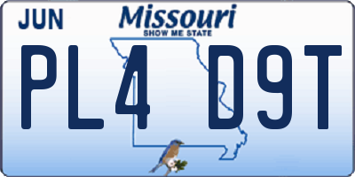 MO license plate PL4D9T
