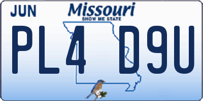 MO license plate PL4D9U
