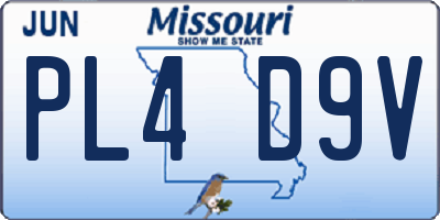 MO license plate PL4D9V