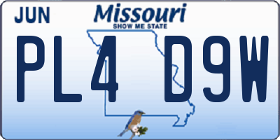 MO license plate PL4D9W