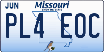 MO license plate PL4E0C