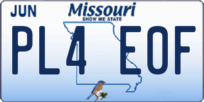 MO license plate PL4E0F