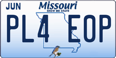 MO license plate PL4E0P