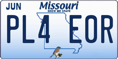 MO license plate PL4E0R