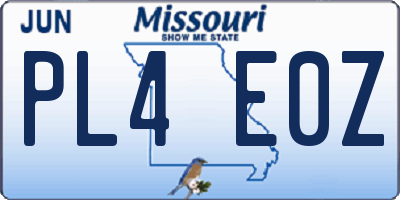 MO license plate PL4E0Z