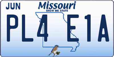 MO license plate PL4E1A