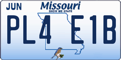 MO license plate PL4E1B