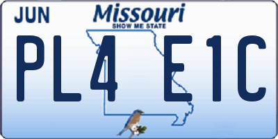 MO license plate PL4E1C