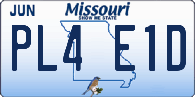 MO license plate PL4E1D