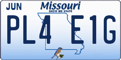 MO license plate PL4E1G