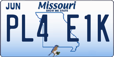 MO license plate PL4E1K