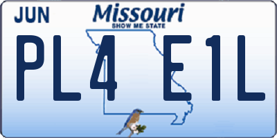 MO license plate PL4E1L