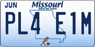 MO license plate PL4E1M