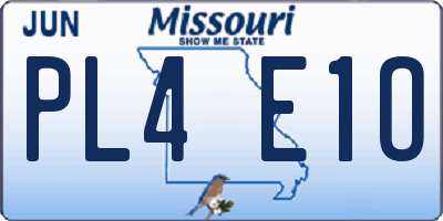 MO license plate PL4E1O