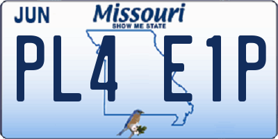 MO license plate PL4E1P