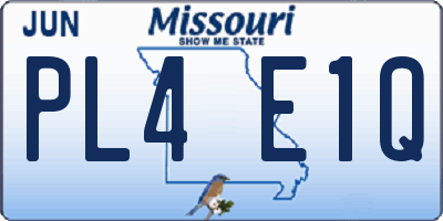 MO license plate PL4E1Q