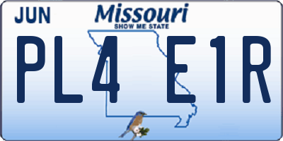 MO license plate PL4E1R
