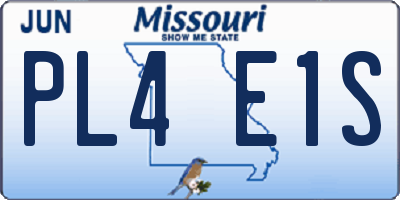 MO license plate PL4E1S