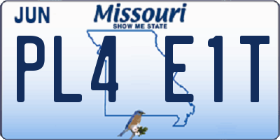 MO license plate PL4E1T