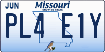 MO license plate PL4E1Y