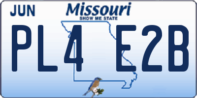 MO license plate PL4E2B