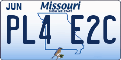 MO license plate PL4E2C