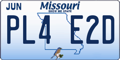 MO license plate PL4E2D
