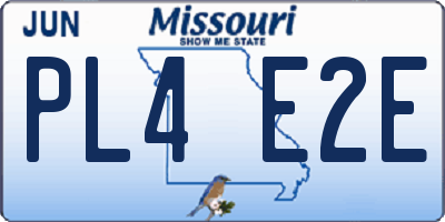 MO license plate PL4E2E