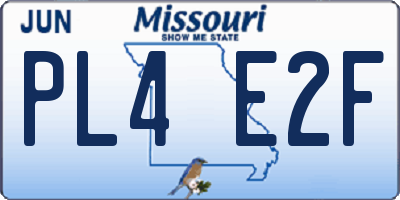 MO license plate PL4E2F