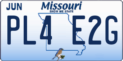 MO license plate PL4E2G