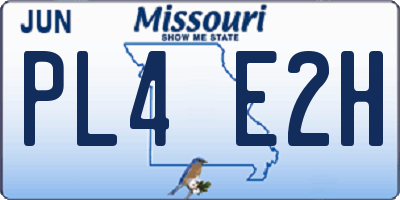 MO license plate PL4E2H