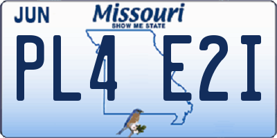 MO license plate PL4E2I