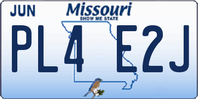 MO license plate PL4E2J