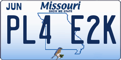 MO license plate PL4E2K