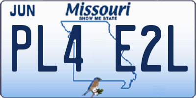 MO license plate PL4E2L