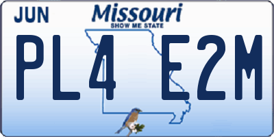 MO license plate PL4E2M
