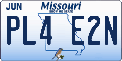 MO license plate PL4E2N