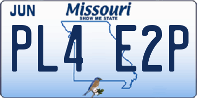 MO license plate PL4E2P