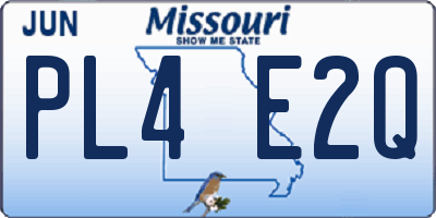 MO license plate PL4E2Q