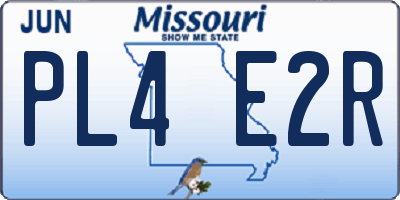 MO license plate PL4E2R