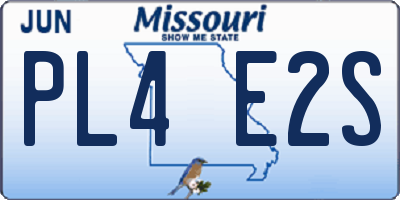 MO license plate PL4E2S